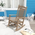 thumbnail image 2 of Outdoor Adirondack Patio Rocking Chair, All-Weather Plastic HDPE Rocking Chair, Single, Weathered Wood, 2 of 9