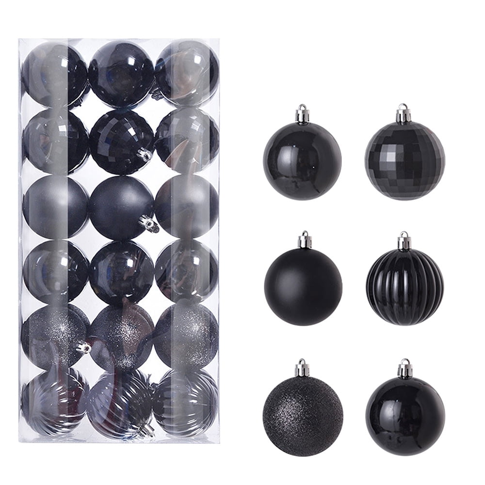 SuoKom Christmas Balls, 36Pcs 2.36 Inch Black Christmas Balls Hanging