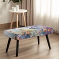 thumbnail image 4 of Psesaysky Watercolor Hummingbird Wildflower Dining Bench Covers, Stretch Long Bench Slipcover Scratch Resistant Polyester Spandex Bench Seat Cover for Bedroom, 4 of 9