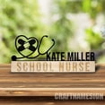 thumbnail image 3 of Craftnamesign Custom Wooden School Nurse Desk Name Plate, Nurse Stethoscope Metal Nameplate, 3 of 5