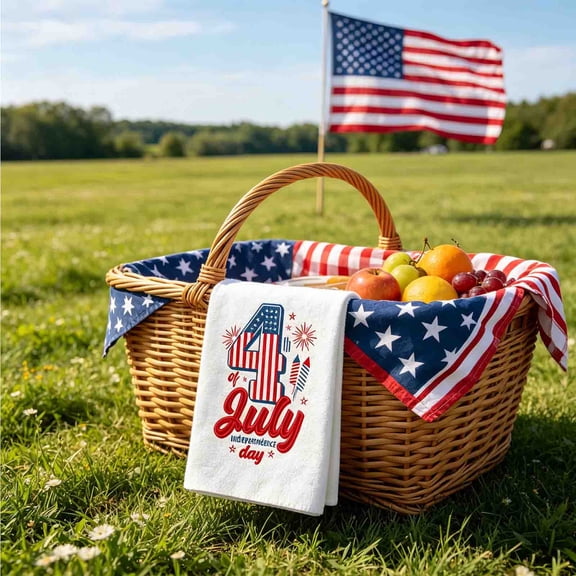 Beautynvta 4th of July Kitchen Towels, American Flag Patriotic Hand Towel, Red White Blue Memorial Day Dishcloth Tea Towels for Independence Day Home Decor, 23.6x15.7 Inch