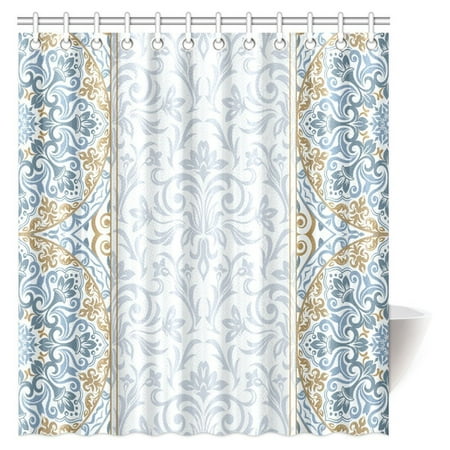 Simple Bathroom Decor MYPOP Damask Decor Collection, Paisley Pattern Flourish Illustration Modern Simple Monochrome Fashionable Art Shower Curtain Bathroom Decor with Hooks, 66 X 72 Inches ()