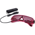 thumbnail image 1 of Light Up Flashing Shutter Neon Rave Glasses El Wire LED Sunglasses, 1 of 5