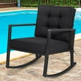 thumbnail image 4 of PetFurnishn Wicker Rocking Chair, Outdoor Patio Glider Chair with Heavy-Duty Frame, Thick Cushion, Rattan Rocking Chair for Backyard Garden Porch-Black, 4 of 8