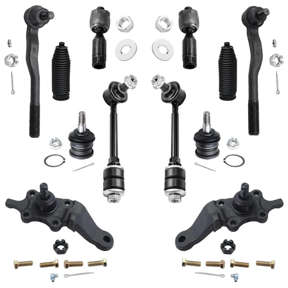 Detroit Axle - Front Ball Joints Sway Bars Tie Rods Replacement for 1996 - 2002 Toyota 4Runner - 12pc Set