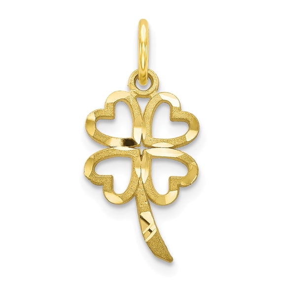 10K Yellow Gold Charm Pendant Themed 20 mm 10 4-Leaf Clover