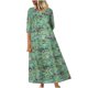 thumbnail image 2 of ICHUANYI Clearance Women Plus Size CasualPrinted Round-Neck Loose Knee-Length Dres(Mint Green, S) ICHUANYI WER2023080907083, 2 of 3