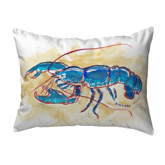 Betsy Drake Interiors Blue Lobster Small No-Cord Pillow 11x14