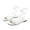 White, variant on Women's Flat Sandals Round Open Toe Sandals Ankle Wrap Straps Rubber Non-slip Outsole Lightweight Comfortable for Vacation Beach Party