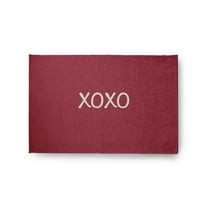 Simply Daisy 2' x 3' Brick XOXO Valentines Chenille Indoor/Outdoor Rug