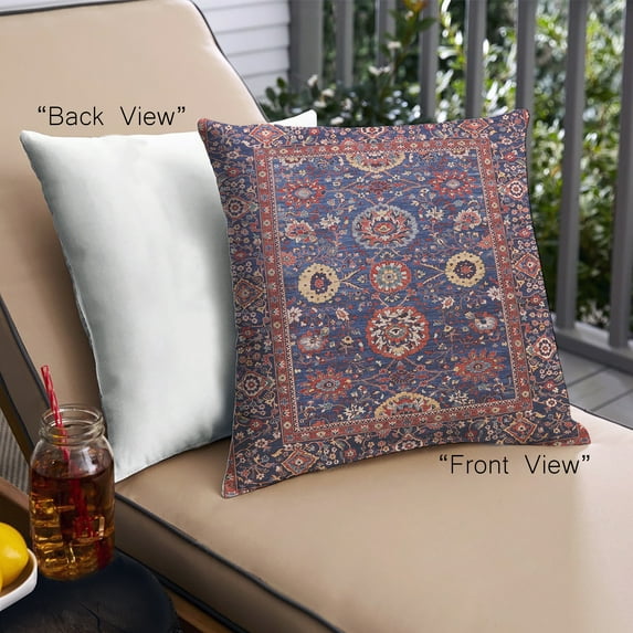 Ahgly Company Outdoor Square Mid-Century Modern Throw Pillow, 18 inch by 18 inch