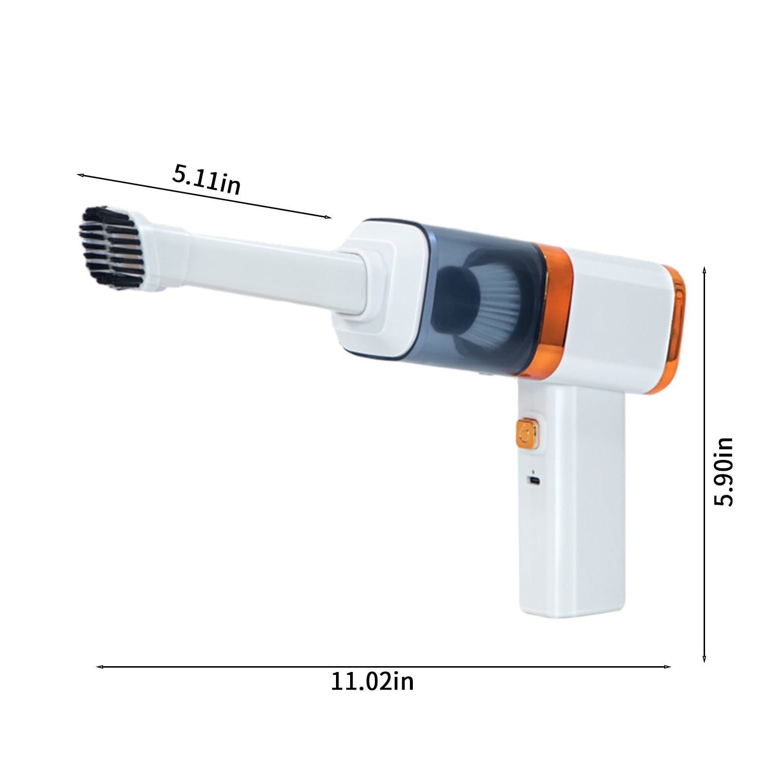 Cordless Car Vacuum, Powerful Suction for Crevices and Keyboard, 4000mAh Battery, Lightweight, USB Rechargeable, with Nozzle and Brush