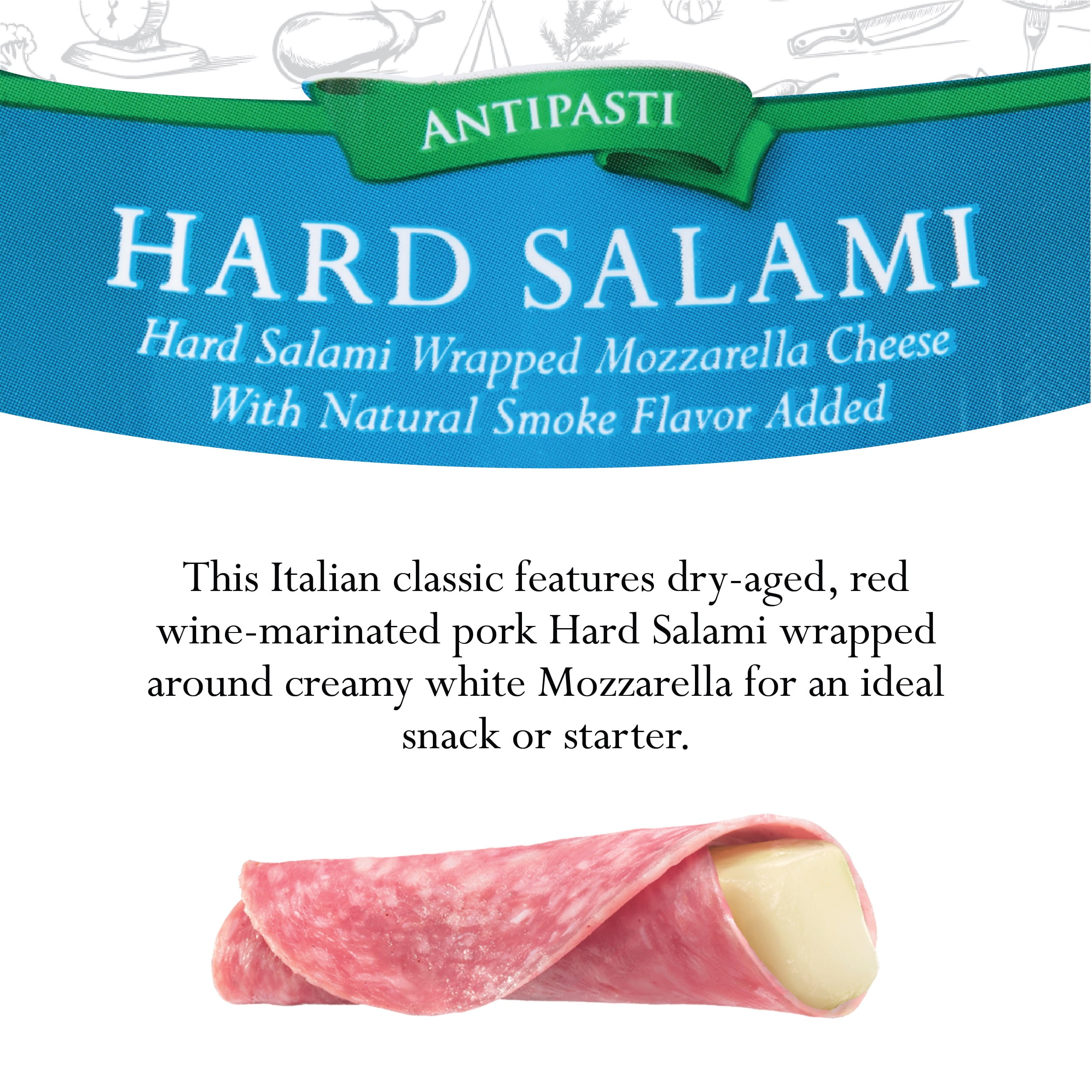 Fiorucci Hard Salami and Mozzarella Cheese Panino in Pegged Tray