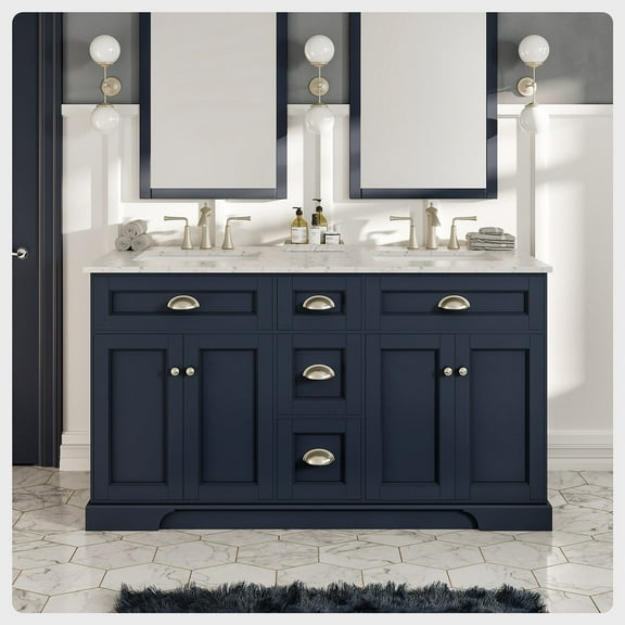 Eviva Epic 60 Inch Transitional Modern Charcoal Grey Bathroom Vanity