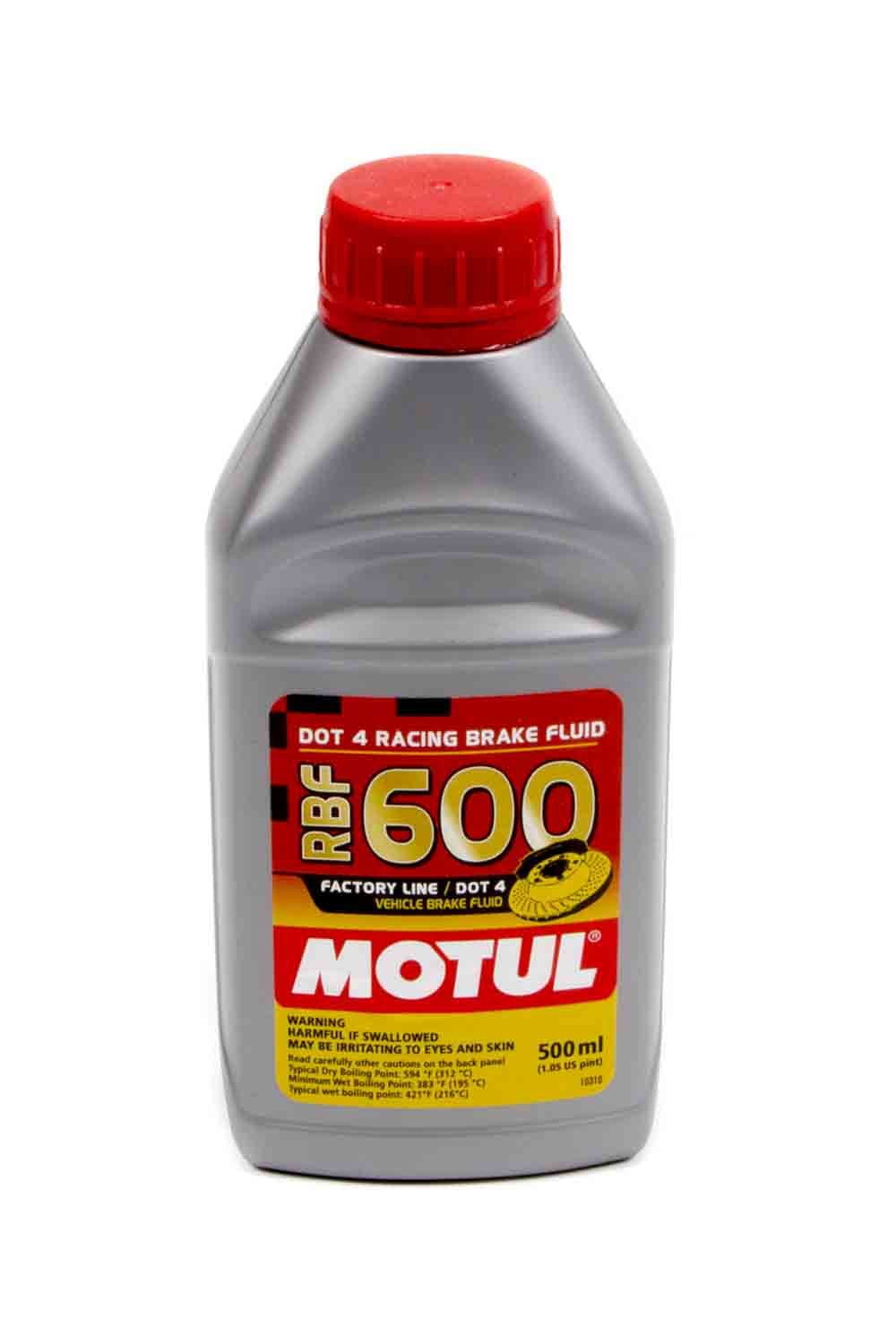 Motul RBF 600 DOT 4 Racing Brake Fluid, Synthetic, Hydraulic, 500