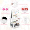 thumbnail image 5 of LINLUX 3 in 1 Kids Art Easel Drawing Board Double-Sided Whiteboard Chalkboard, White, 5 of 10