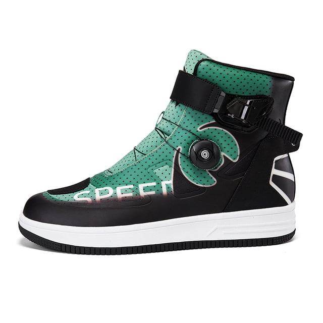 Botas de moto y zapatos de moto para todas las estaciones para hombre y mujer.,Negro verde,39