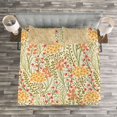 thumbnail image 3 of Ambesonne Flower Quilted Bedspread Set 3 Pcs, Old Vintage Ivy Lilacs, King Size, Multicolor, 3 of 3