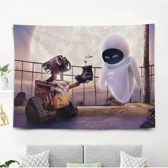 WALL E and EVE Wall Tapestry Wall Hanging for Livngroom Bedroom Wall Decor 5x3ft