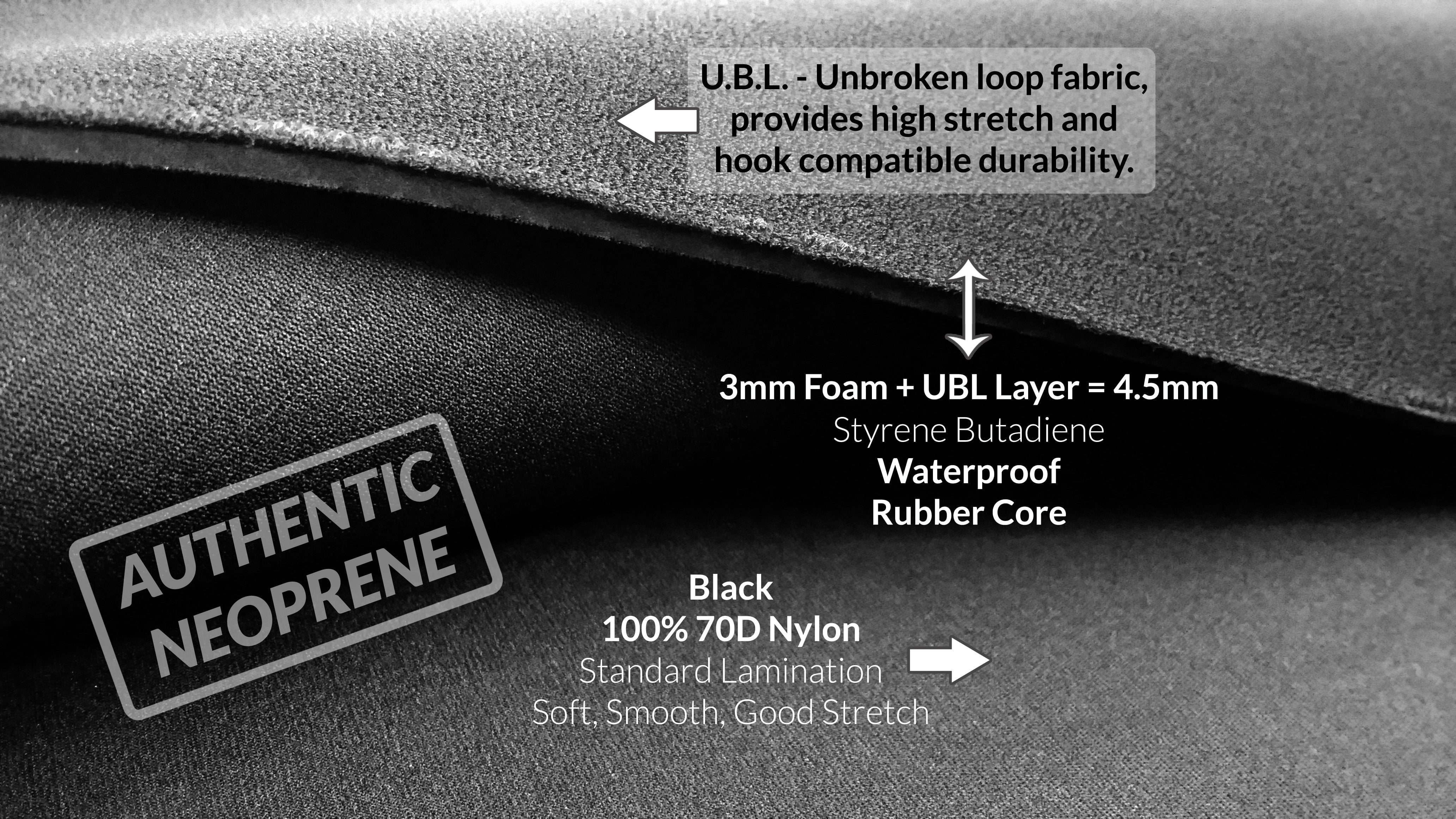 3mm Heavy Duty Extra Wide Loop Fabric, Unbroken Loop UBL, Hook