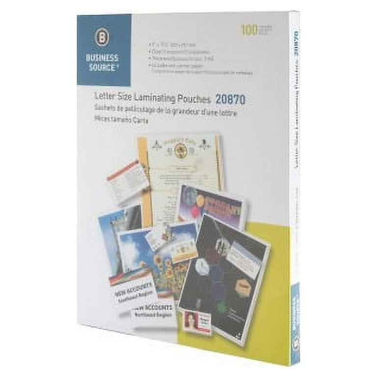 Business Source Letter Size Laminating Pouches - Laminating Pouch/Sheet Size: 9 Business Source Letter Size Laminating Pouches - Laminating Pouch/Sheet Size: 9
