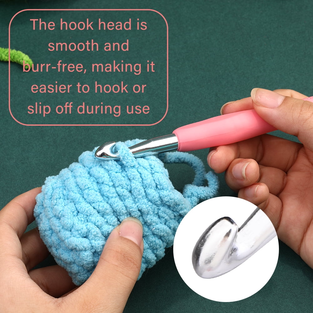 Jupean Crochet Hook, Extra Long Knitting Needles for Beginners and Crocheting Yarn,4.5 mm