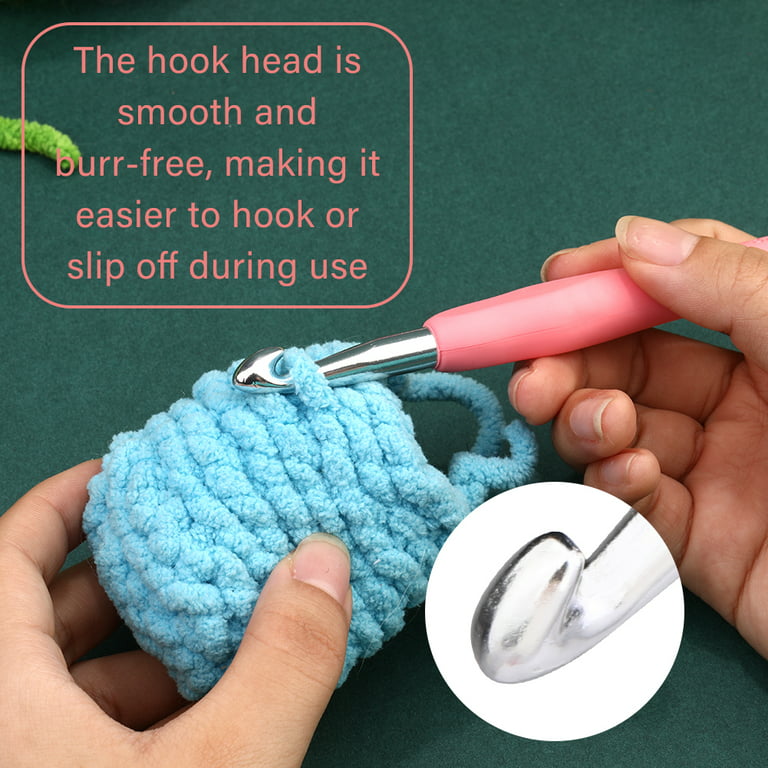 Jupean Crochet Hook, Extra Long Knitting Needles for Beginners and Crocheting  Yarn,8 mm 
