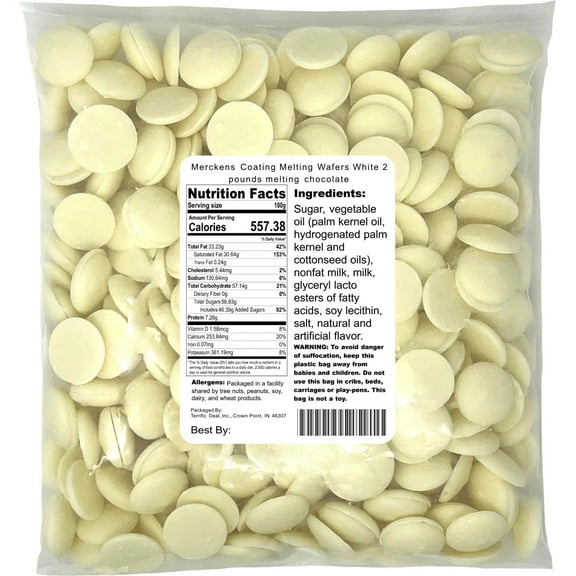 The Nile Sweets Low Sodium White Chocolate Melting Wafers, 2 lbs