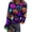 AFG32-Multicolor, variant on IYYVV Women'S Halloween Shirt Round Neck Long Sleeve Devil Skeleton Ribbed Knit Tops Cross Graphic Spook Holiday Party Blouse Dark Purple M