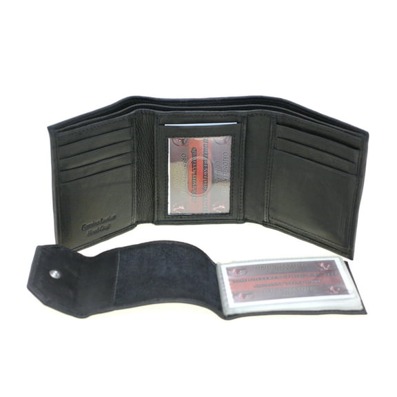 Mens Wallet Trifold Genuine Leather Removable Card Holder Case 1 ID Cowhide New