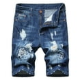 thumbnail image 1 of NaWent Men's Shorts Clearance Men's Summer Micro-Inelastic Shorts Zipper Five-Point Half Short Jeans Blue S Blue S, 1 of 9