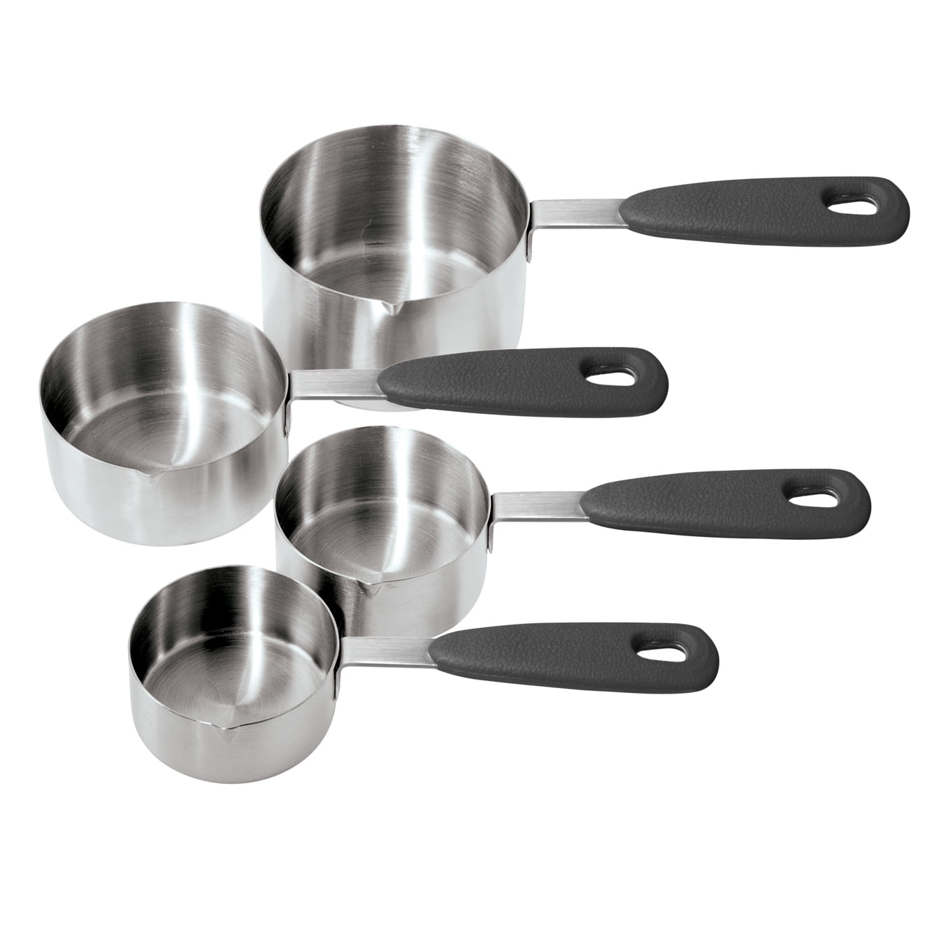 Oggi 7428 Stainless Steel 4Piece Measuring Cup Set with Soft Grip