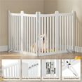 thumbnail image 4 of Yaheetech 36" Tall Freestanding Wooden Fence with 2 Support Feet, White, 4 of 7