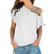 thumbnail image 1 of Plus Size Women Cross Cold Shoulder T-shirt Summer Casual Short Sleeve Loose Tops, 1 of 2