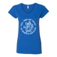 thumbnail image 2 of Wild Bobby Faith Hope & Love Three Things That Last Forever Inspirational/Christian Women Standard V-Neck Tee, Royal, X-Large, 2 of 6