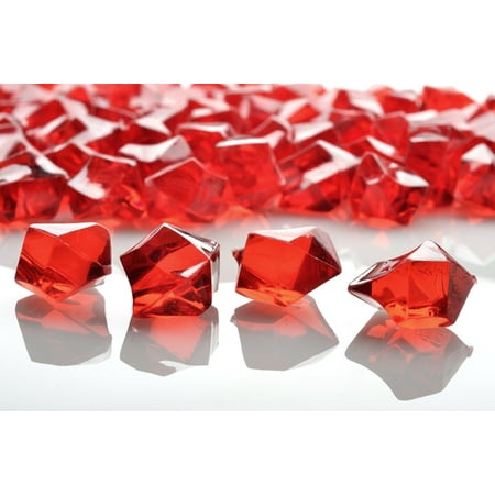 Quasimoon Red Colored Gemstones Acrylic Crystal Wedding Table
