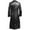 Black, variant on Men Retro Faux Leather Trench Coat Full Length Steampunk Long Overcoat Vintage Open Front Cardigan Style