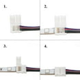 thumbnail image 4 of 5050 4 Pin Led Strip Connector Kit, 10mm RGB LED Light Connector Includes LED Strip Jumper, 32.8FT Strip Light Extension Cable, L Shape Solderless Connectors, Gapless Connectors, LED Strip Cli, 4 of 7