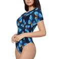 thumbnail image 3 of Picia Blue Butterfly Womens One Piece Swimsuits Modest Tummy Control Bathing Suits Lace Up Slimming Swim Suit-X-Large, 3 of 9