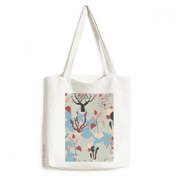 Desert Cactus Savanna Blue Trees Tote Canvas Bag Shopping Satchel Casual Handbag