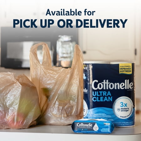 Cottonelle Ultra Clean Toilet Paper, Strong Toilet Tissue, 6 Mega Rolls