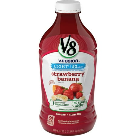 V8 V-Fusion Light Strawberry Banana, 46 oz.