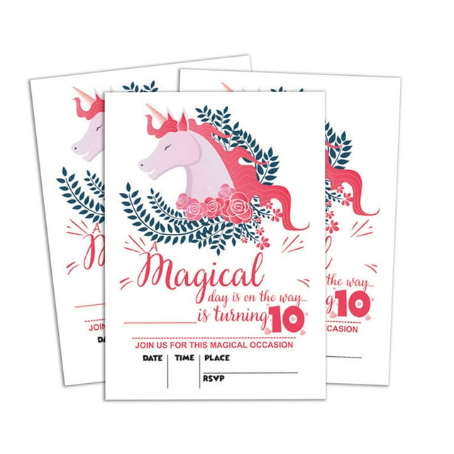 Darling Souvenir White Birthday Invitation Card Printable Elegant Fill or Write In Blank Party Invites 28 Pcs 5 x 7 Inches