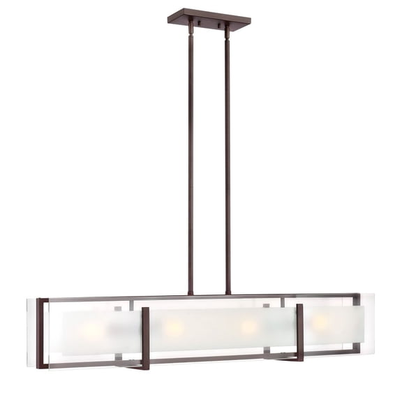 Hinkley Lighting - Latitude - 4 Light Linear Chandelier in Transitional-Modern