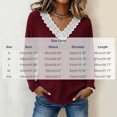 thumbnail image 4 of Long Sleeve Shirts for Women Lace V-Neck Soft Ribbed Knit Pullover Casual Fall Winter Shirt, 4 of 7
