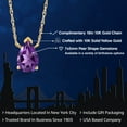 thumbnail image 3 of Gem Stone King 10K Yellow Gold Purple Amethyst Pendant Necklace for Women | 0.64 Cttw | Gemstone February Birthstone | Pear Shape 7X5MM | With 18 inch Chain, 3 of 7
