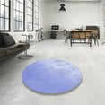 thumbnail image 4 of Ahgly Company Machine Washable Indoor Round Transitional Sky Blue Area Rugs, 8' Round, 4 of 7