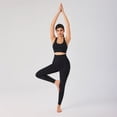 thumbnail image 6 of SHAPECQB Leggings for Womens High Waist Workout Leggings Pockets Tummy Control Butt Lift Yoga Pants with No Front Seam Black XL, 6 of 9