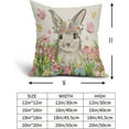 thumbnail image 5 of Easter Pillow Covers 18x18 Set of 2 Spring Cute Bunny Rabbit Eggs Watercolor Pink Blue Floral Easter Themed Decorative Throw Pillow Cases Outdoor Farmhouse Decoration for Sofa Couch Bed, 5 of 6