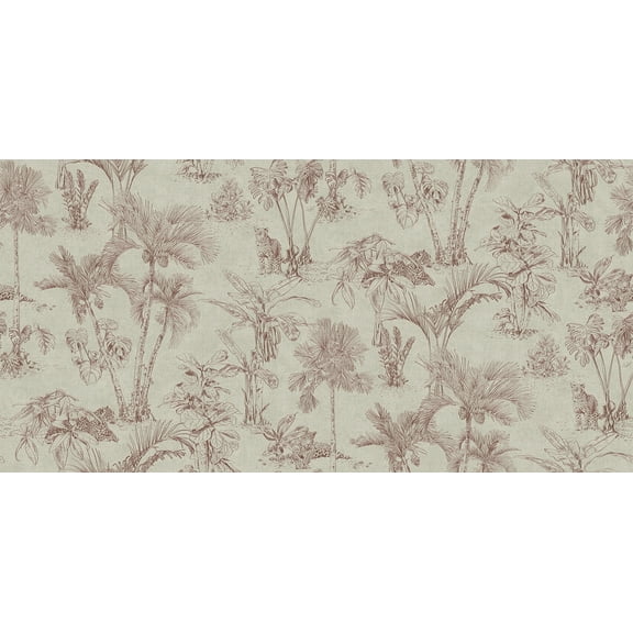 Advantage Zapata Merlot Tropical Jungle Wallpaper, 20.9-in by 33-ft, 57.48 sq. ft.